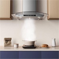 Tieasy Wall Mount Range Hood 30'' with Soft Touch