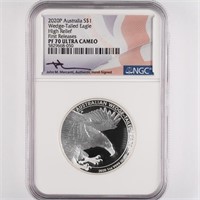 2020 Proof 1oz Silver Wedge-Tail  NGC PF70 UC