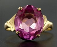 10kt Gold Oval 4.00 ct Pink Sapphire Ring