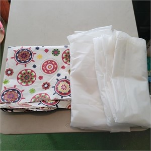 (2) Shower Curtains & Table Cloth