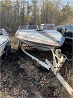 Speed boat trailer and motor.  Engine runs great