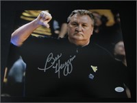 BOB HUGGINS SIGNED 11X14 PHOTO JSA WVU