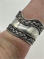 Sterling Silver Braided Wheat Style Wavy Ring