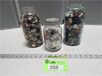 3 Jars of buttons