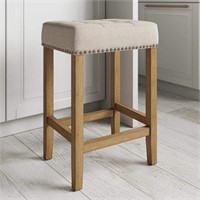 Nathan James Hylie Pub Stool 24  Natural Flax