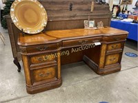 ASPEN WALNUT AND BURL GRAIN EXECUTIVE DESK