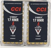 100 Rounds of CCI V-Max .17 HMR Ammunition
