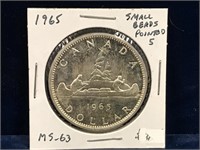 1965  Can Silver Dollar  MS63