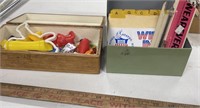 Two Boxes With Toys And File Organizer