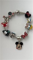 Disney charm bracelet, Mickey Minnie Donald Daisy