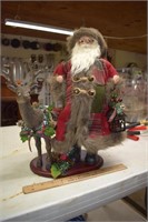 Large Santa w/ Deer Figure