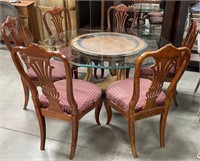 11 - ROUND  DINING TABLE W/ 6 CHAIRS