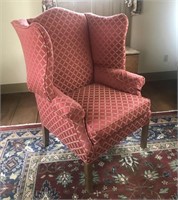 Vintage Chippendale Style Wingback Chair