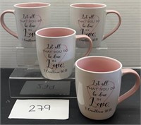 (4) religious coffee cups