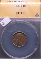 1946 ANAX XF 40 LINCOLN CENT