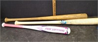 2 WOOD BATS, EASTON GIRLS BAT