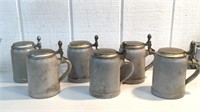 (6) 6" Handarbeit Germany Stoneware Steins