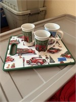 4pc Christmas Mug & Cutting Board