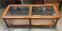 Glass top Coffee Table with Wicker Bottom