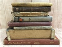 8 Vintage Old Books Some Loose Bindings & Pages