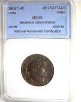 286-310 AD Maximianus Genius Reverse NNC MS63