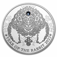 2023 Ghana 1/2 Oz Silver Year Of The Rabbit Proof