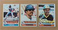 3 1979 Topps Baseball Reggie Jackson Winfield Care