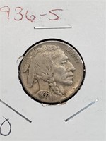 AU 1936-S Buffalo Nickel