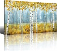 Large Birch Tree Wall Art  30x60 Inches