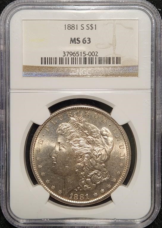 1881-S Morgan Dollar - MS63 NGC Morgan Dollar