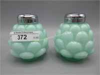 Fenton Jacqueline green cased salt Pepper set