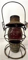 Adlake RR Lantern, Red Globe, G.N.R.