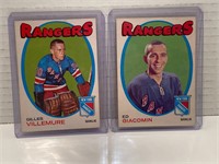 Gilles Villemure & Ed Giacomin 71/72 Cards