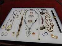 Showcase of Costume jewelry.