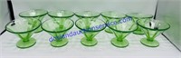 Set of 10 Uranium Glass Sherbet Cups