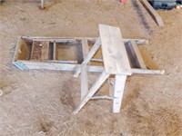 2 WOOD STEP LADDERS