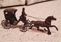Cast Iron Horse & Carriage