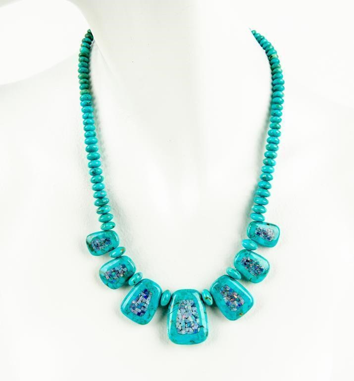 Jewelry Turquoise & Opal Beaded Necklace