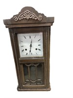 Antique Clock w’ Key & Pendulum