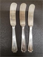 Trio of Marked Sterling Cheese Knives
