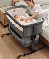 Baby Crib,3 In 1 Baby Bassinet Bedside Crib