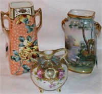 3 MISC. JAPANESE PORCELAIN VASES TO INCL 6"