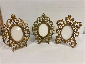 Cast Iron picture frames. 3 assorted