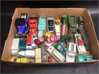 Box Lot of Toy Cars and Books