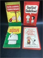 4 Charlie Brown Peanuts Paperback Books
