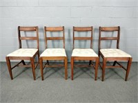 4x The Bid Solid Mahogany Upholstered Chairs