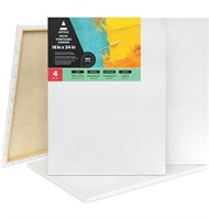 NEW $65 18x24” Blank Stretched Canvas Bulk 4PK