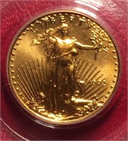 1992 $5 Gold Eagle PCGS MS69 1/10 ounce gold