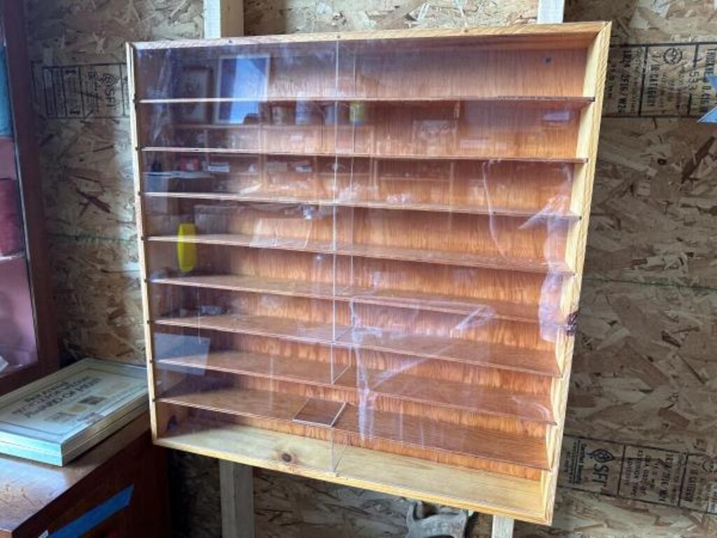 Wood and plexi glass wall display unit