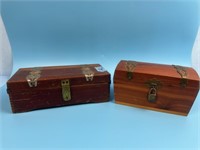 2 Wooden Vintage Dresser Boxes